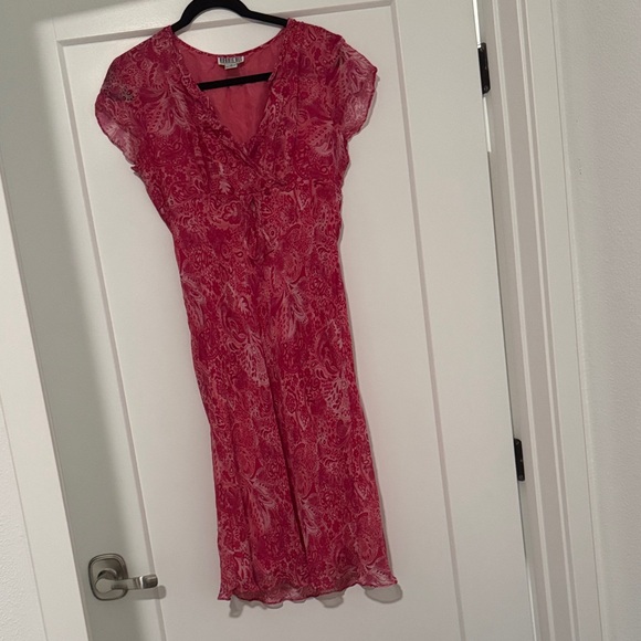 Robbie Bee pink 100% silk dress midi maxi vintage - Picture 1 of 4